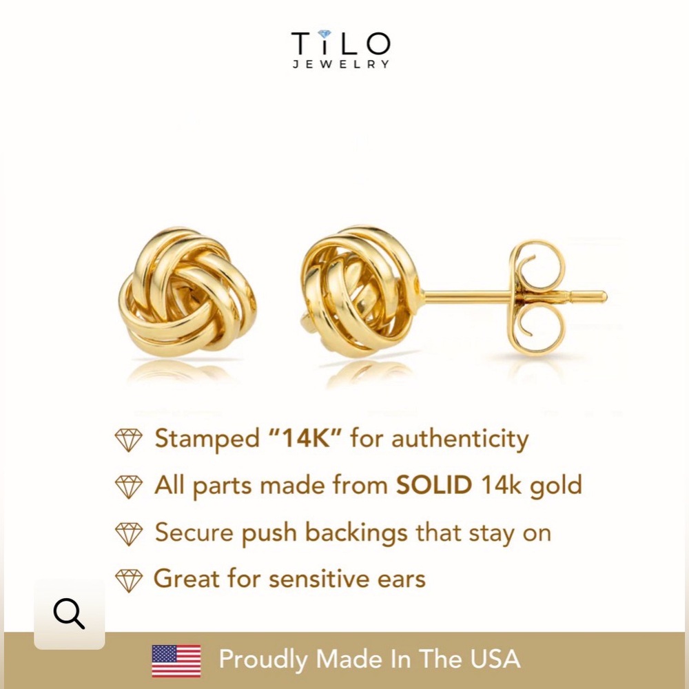 TILO LoveKnot Gold Earrings - Picture 4 of 7
